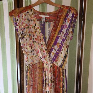 Gorgeous DVF Silk Fall Winter Dress Size 6 Authentic ZORA